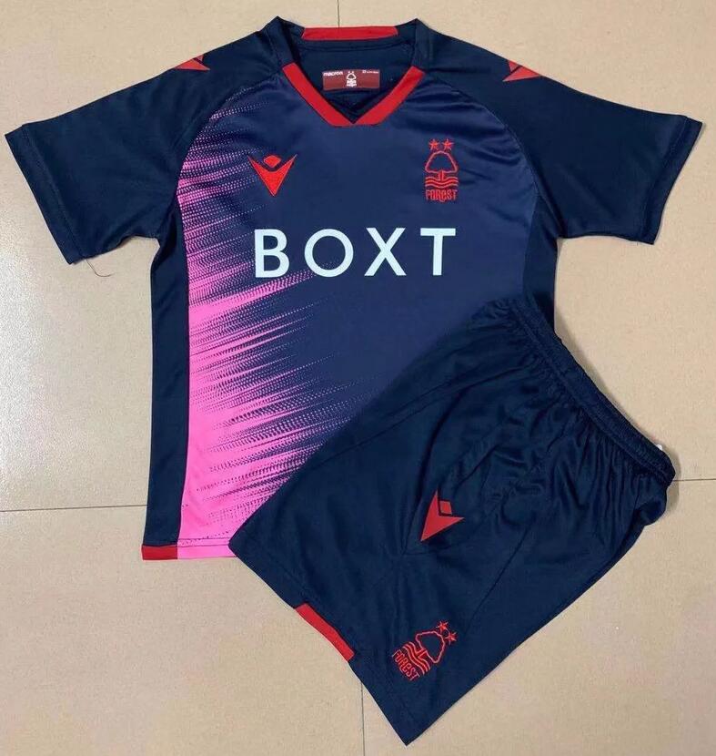 2021/22 Nottingham Forest FC Kids Away Soccer Kits Shirt With Shorts